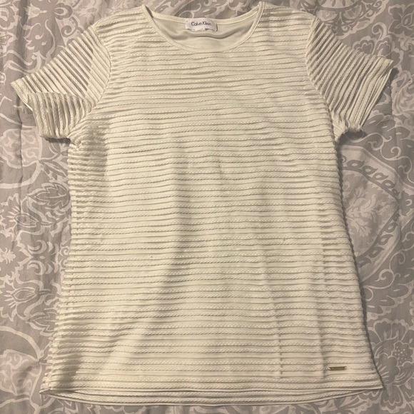 Calvin Klein Tops - White striped blouse